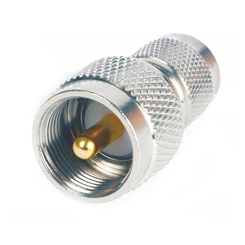 1 Stück Koaxialstecker TNC Stecker auf UHF PL-259 PL259 Stecker Gerader HF-Koax-Adapter Kupfer-Nickel-beschichtet – Detail 2