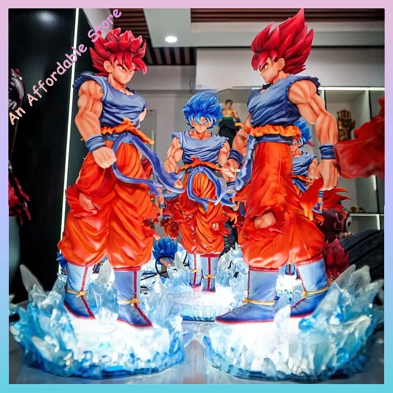 33cm In Stock Jt Dragon Ball Action Figure Desktop Ornament Statue Super Blue Wukong Double-Headed Model Gk Figure Model