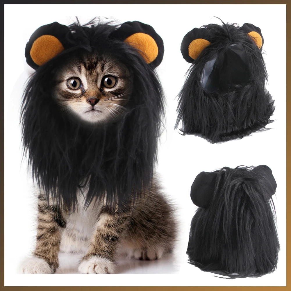 Puppy Cat Cosplay Lion Headgear Lions Mane Mask Headwear Costume Accessories Animal Roleplay Fantasia Halloween Suits Prop