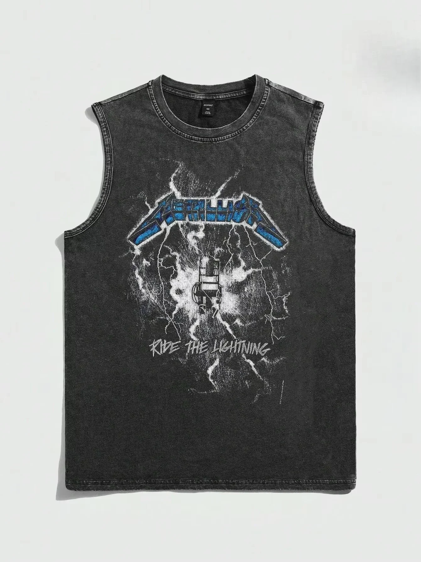 Amerikanische Rockband Bedrucktes Vintage-Washed Sport-Tanktop aus Baumwolle, Ärmelloses Herren-T-Shirt, Hip-Hop Fitness-Bekleidung, Sommer 2026 – Detail 17