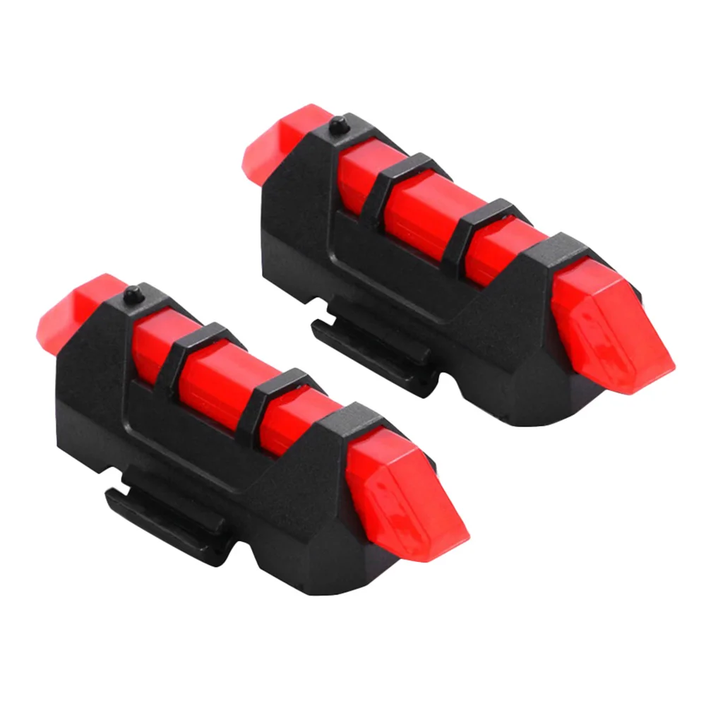 Motorcycle Bicycle Waterproof Rear Light MTB Bike USB Rechargeable LED Lamp Warning Taillamp Accessories,2 Pcs, Red