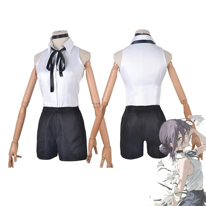 Anime Chainsaw Man Reze Costume Cosplay Set completo Camicia Cravatta Girocollo Accessori Accessori Donna Uniforme Vacanza Carnevale Festa Vestire