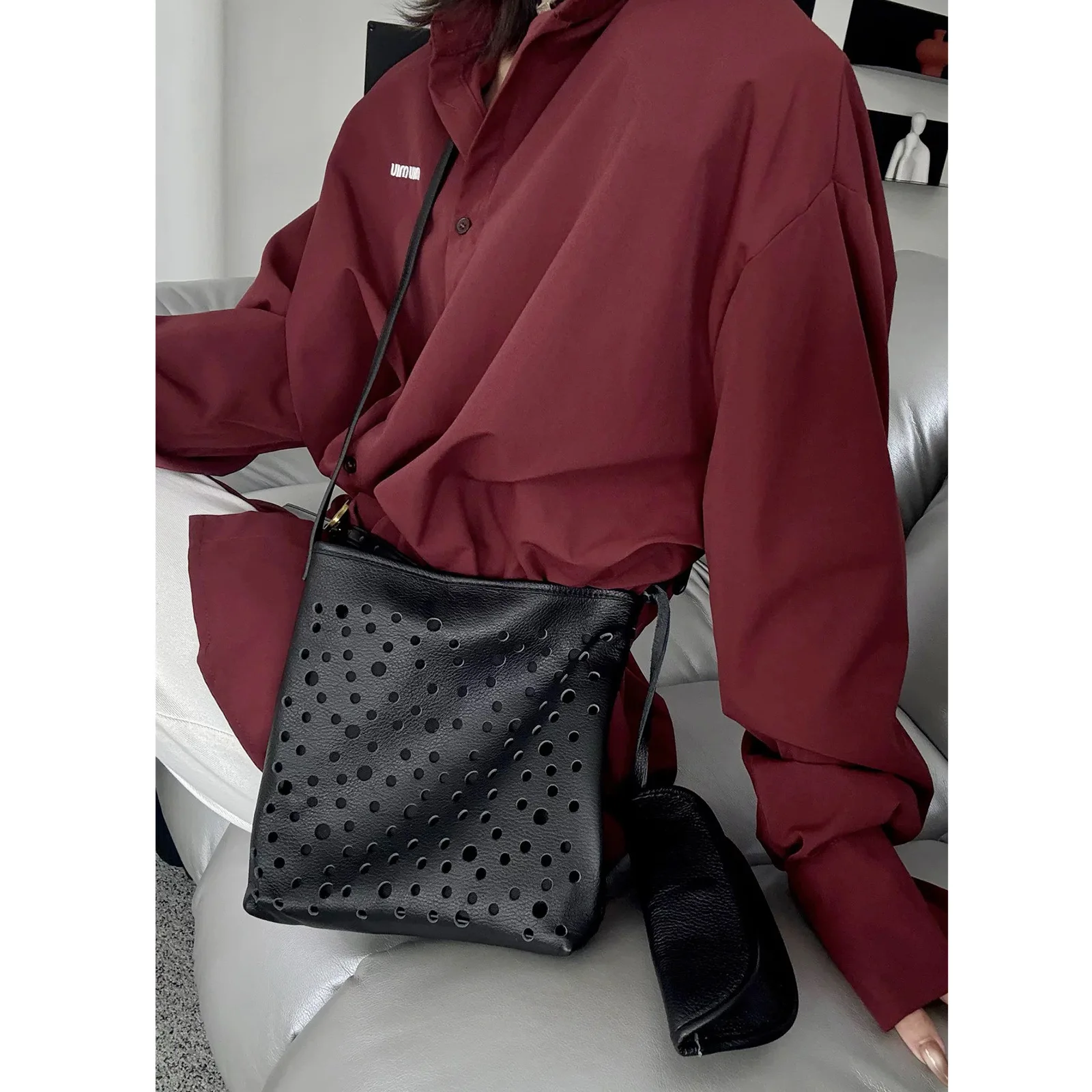 

2026 Single-shoulder Bag Punk Style High-end Bucket American Style Crossbody Bun Mother Designer Luxury Bag