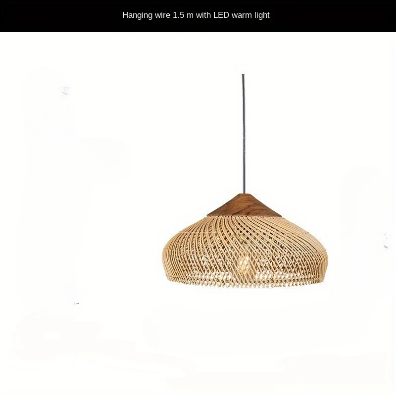 

Designer Pendant Lamps Vintage Handmade Rattan Led Light Japanes Style Lighting for Kitchen Island Loft Dining Room Chandelier