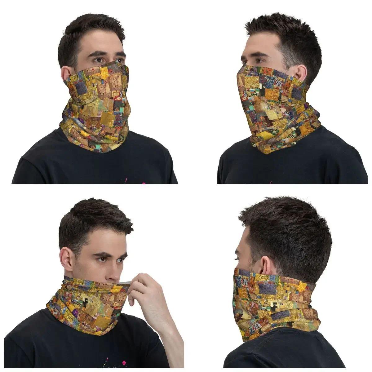 Gustav Klimt Painting Art Bandana Neck Gaiter Windproof Face Scarf Cover Men Women Headwear Tube Balaclava