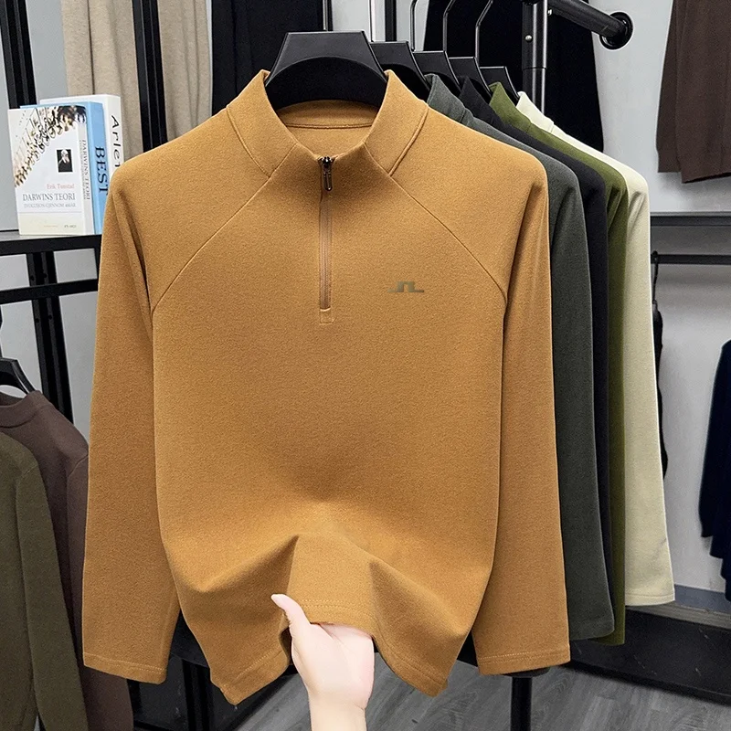 Hochwertiger Herren-Hoodie für den Herbst mit halbem Reißverschluss, aus deutschem Samtmaterial, bedrucktes Langarm-Oberteil, vielseitige Freizeitkleidung für Männer. – Detail 18