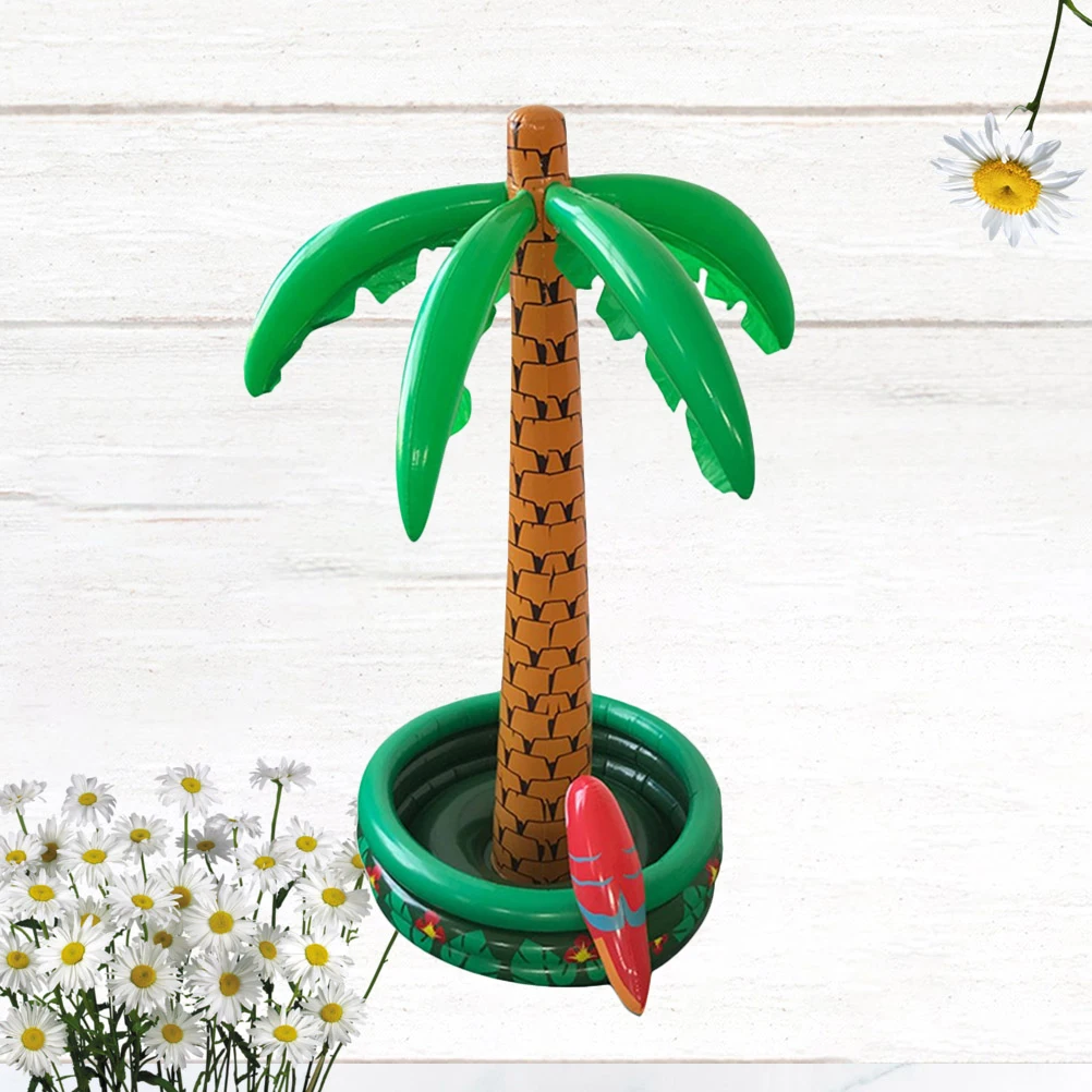 

Inflatable Coconut Tree Foldable PVC Ice Bucket Beach Outdoor Camping Home Use Storage Bucket Lightweight Portable Garden Decor