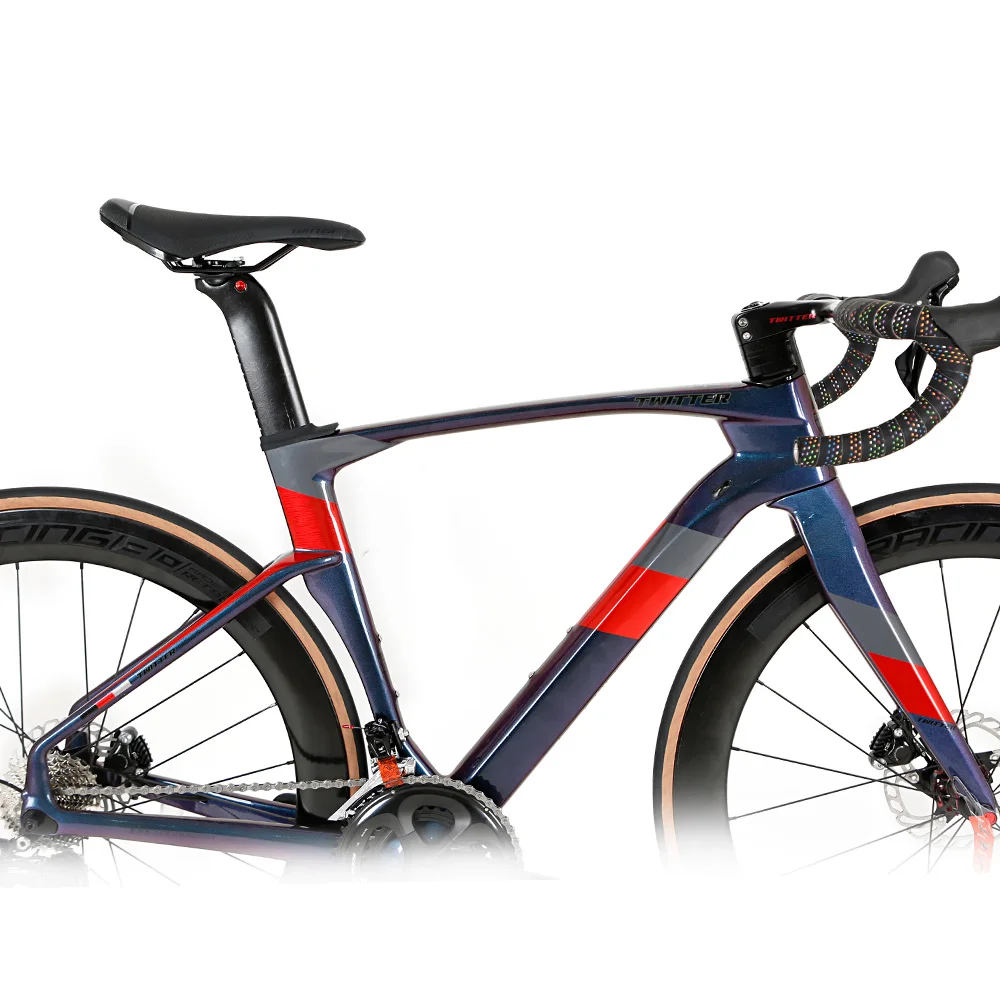 High-end 700C Carbon Fiber Road Bicycle Full Hydraulic Brake R7020 22S Disc Brake Road Bike with 50mm Carbon Wheelset