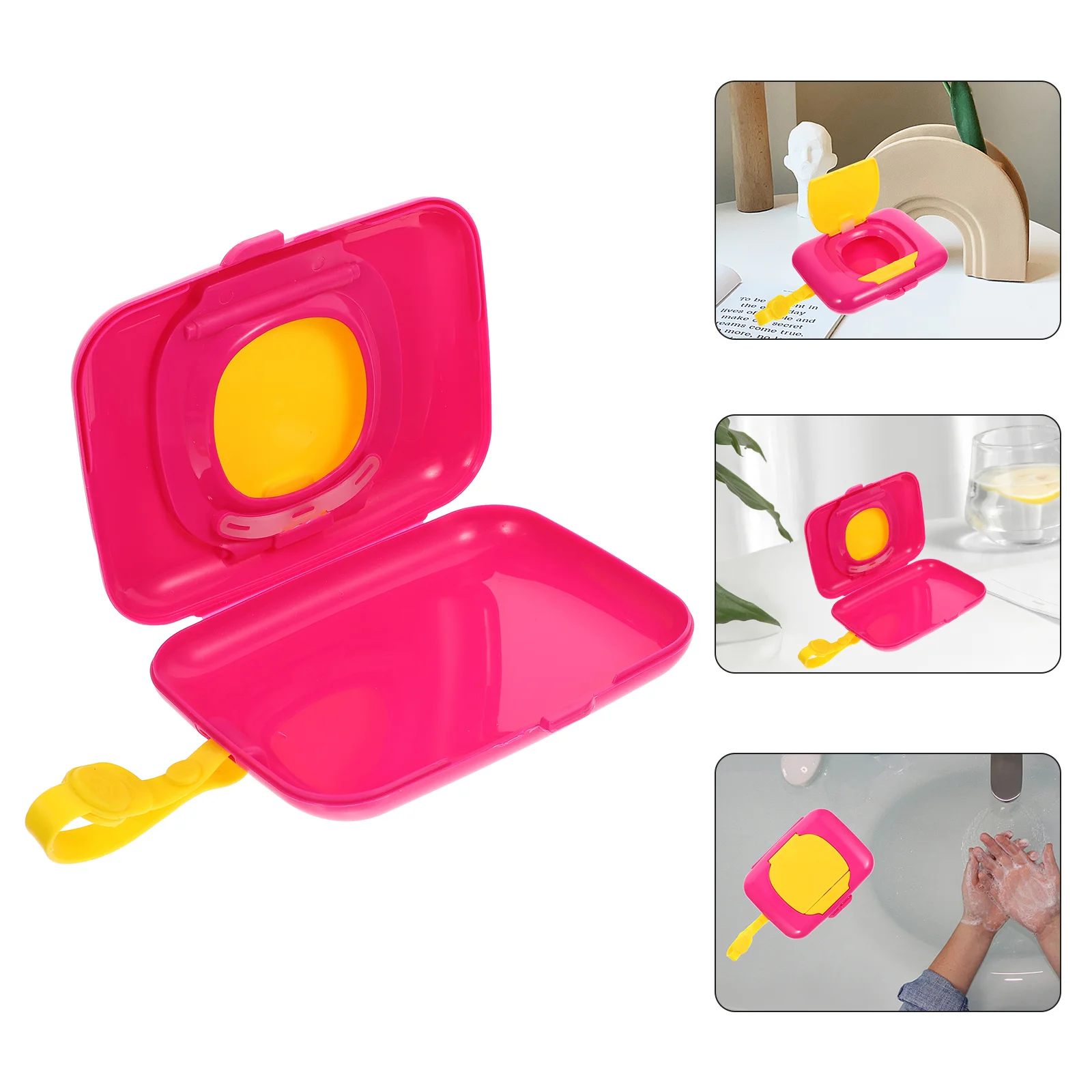 Contenedor de pañuelos húmedos portátil compacto, caja de toallitas duradera para bebé, dispensador de toallitas de viaje para padres e hijos, caja de toallitas de mano para exteriores