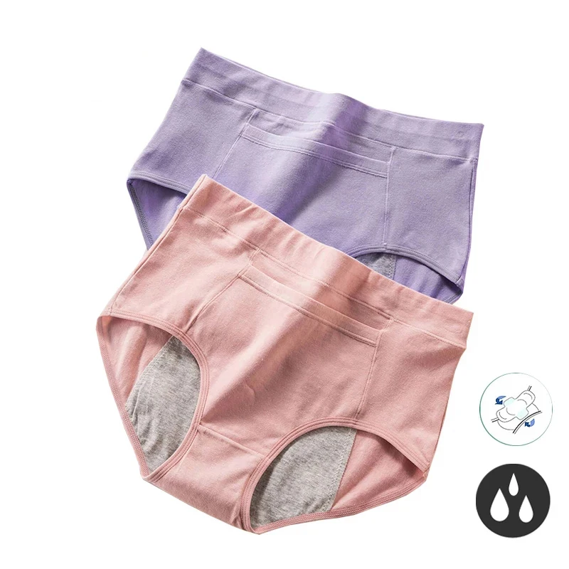 High Waist Leak Proof Menstrual Panties Physiological Pants Women Underwear Period Soft Cotton Waterproof Briefs