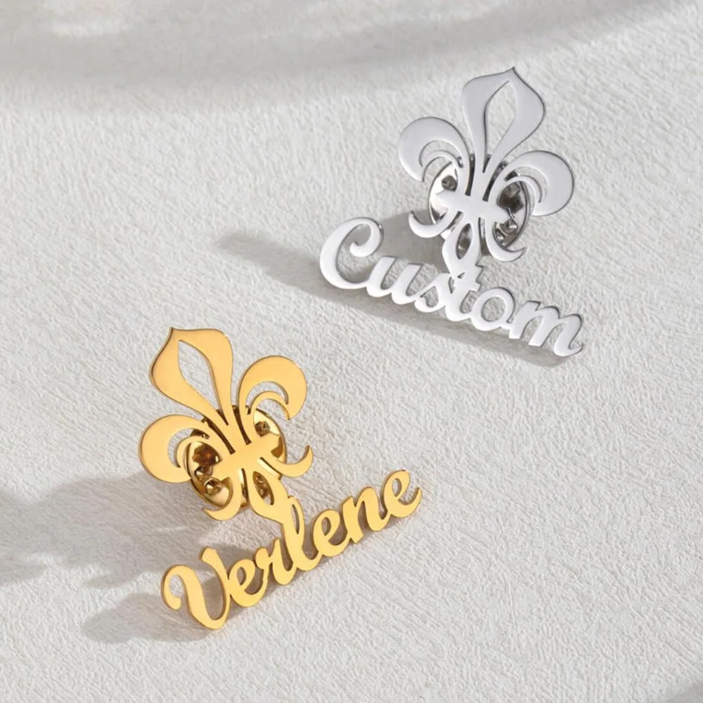 Customize name brooches, oriole tail flower name brooches, elegant letter jewelry designs, and personalized gifts for him/her
