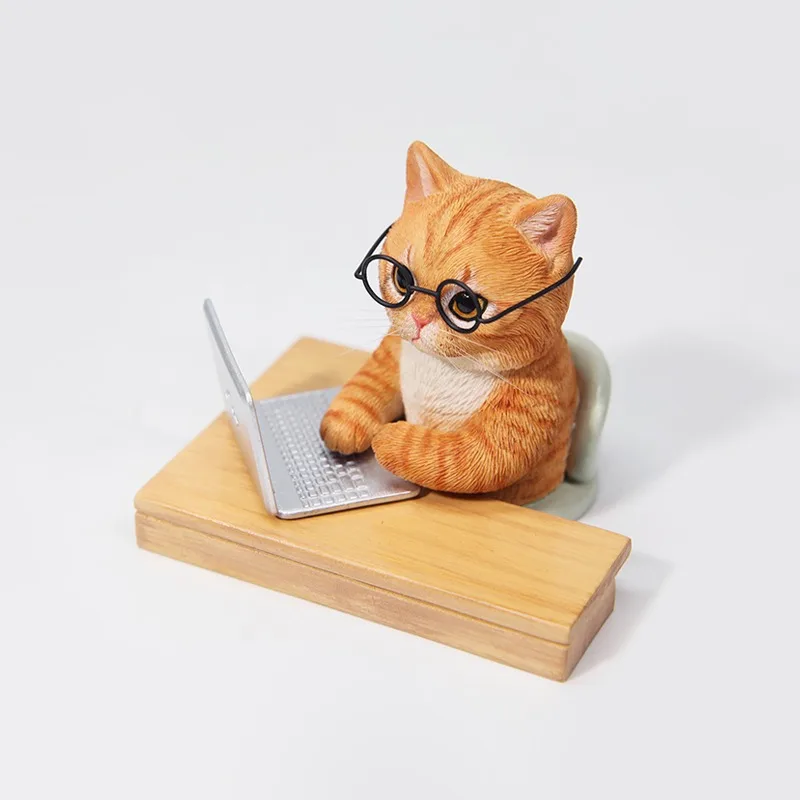 Fish cat model cute pet cat surrounding animals tide play gift healing desktop decoration figure