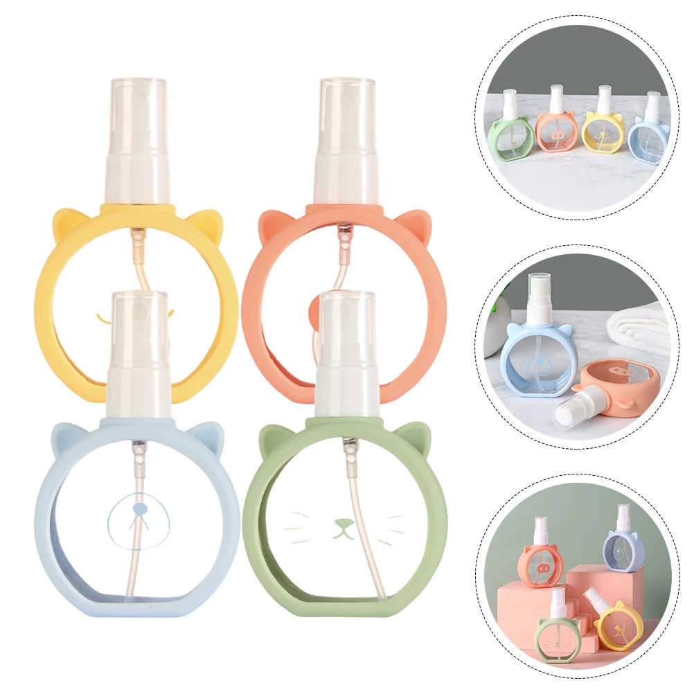 

4 Pcs Cartoon Small Spray Bottle for Face Bottles Continuous Fine Mist Animal Size Mini