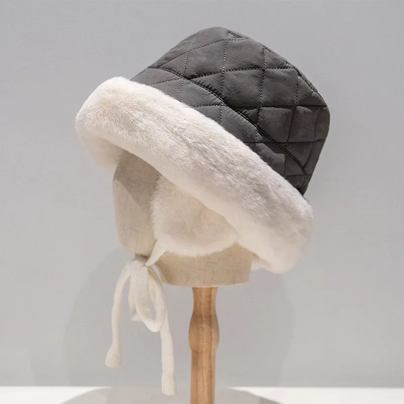 Herren- und Damen-Herbst- und Winter-Gehörschutz mit großem Gesicht, Fischerhüte, dicke Beckenhüte, winddicht, warm und bequem – Detail 5