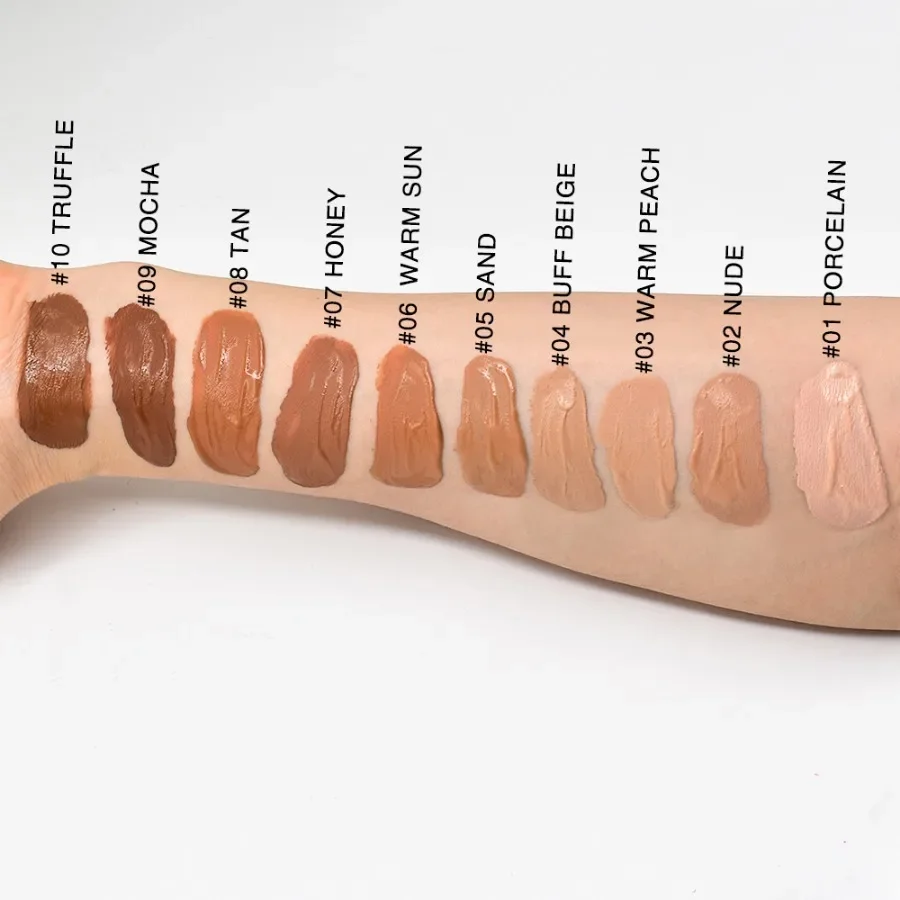 Private Label 10colors Liquid Foundation Waterproof Full Coverage Long Lasting Easy To Apply Matte Finish Face Concealer Makeup