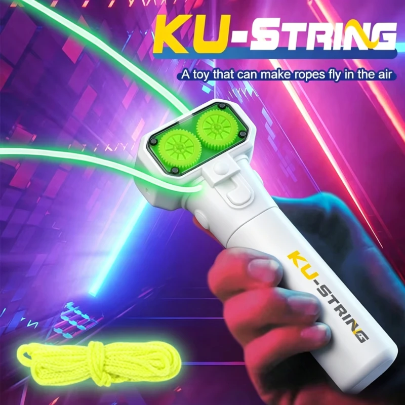 

Light Toy String Glow In The Dark String Rope Launcher Luminous Portable Handheld String Stress Relief Toys For Kids Party Gifts