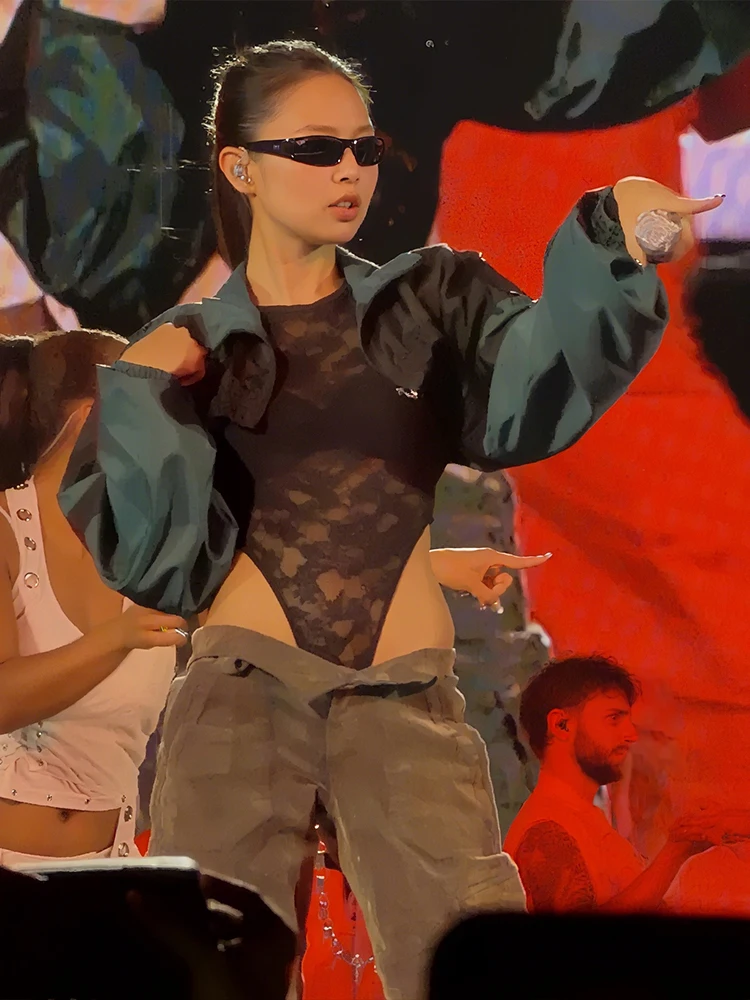 غريب سنور مثير المرأة الجاكار ارتداءها البريدي المرقعة سترة هوتي نحيل موضة البرية الشرير الشارع منتصف الليل النشاط كلوبوير #4