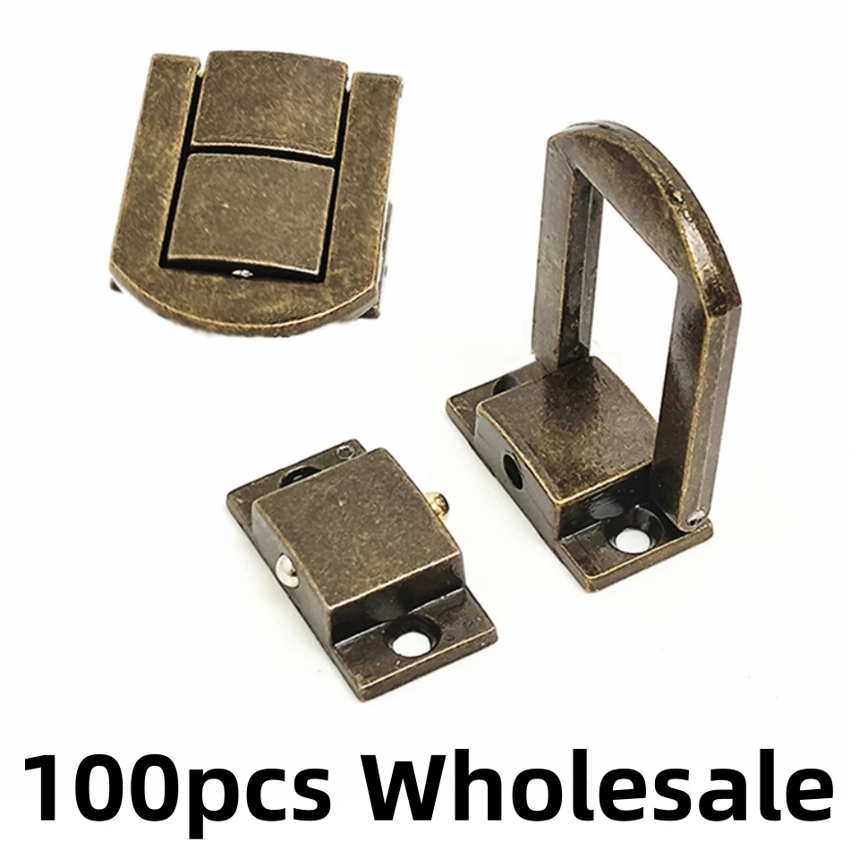 Wholesale 100pcs Vintage Padlock Accessories For Jewelry Latch Wooden Box Bronze Clasp Door Furniture Fittings Lock Buckle #2430