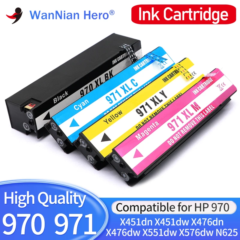 970 971 ink cartridge Compatible for HP 970XL 971XL Officejet Pro MFP X451dn X451dw X476dn X476dw X551dw X576dw Printer Pigment