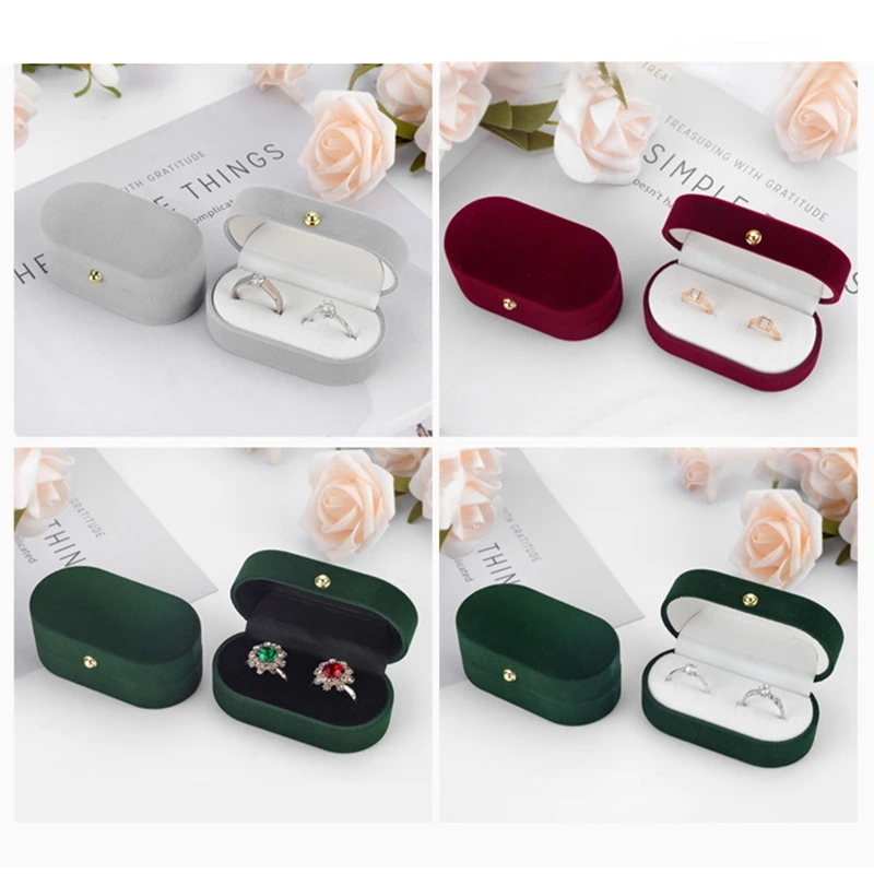 Best Velvet Silk Pair Ring Box Wedding Ring Box Single Ring Box Wedding Proposal Farewell Jewelry Box