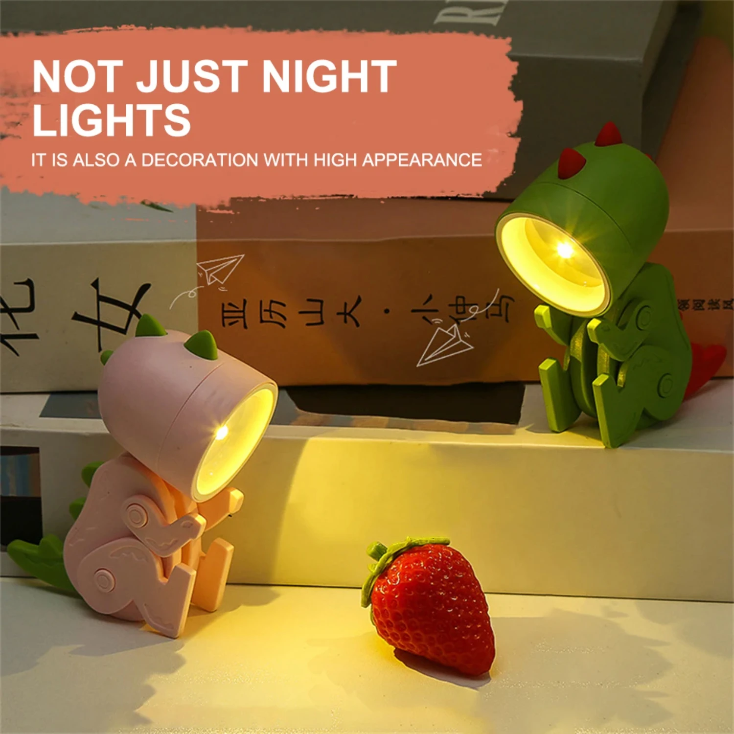 Mini LED Night Light Folding Desk Lamp Cute Pet Light Adjustable Portable Table Lamp Bedroom Living Room Decor