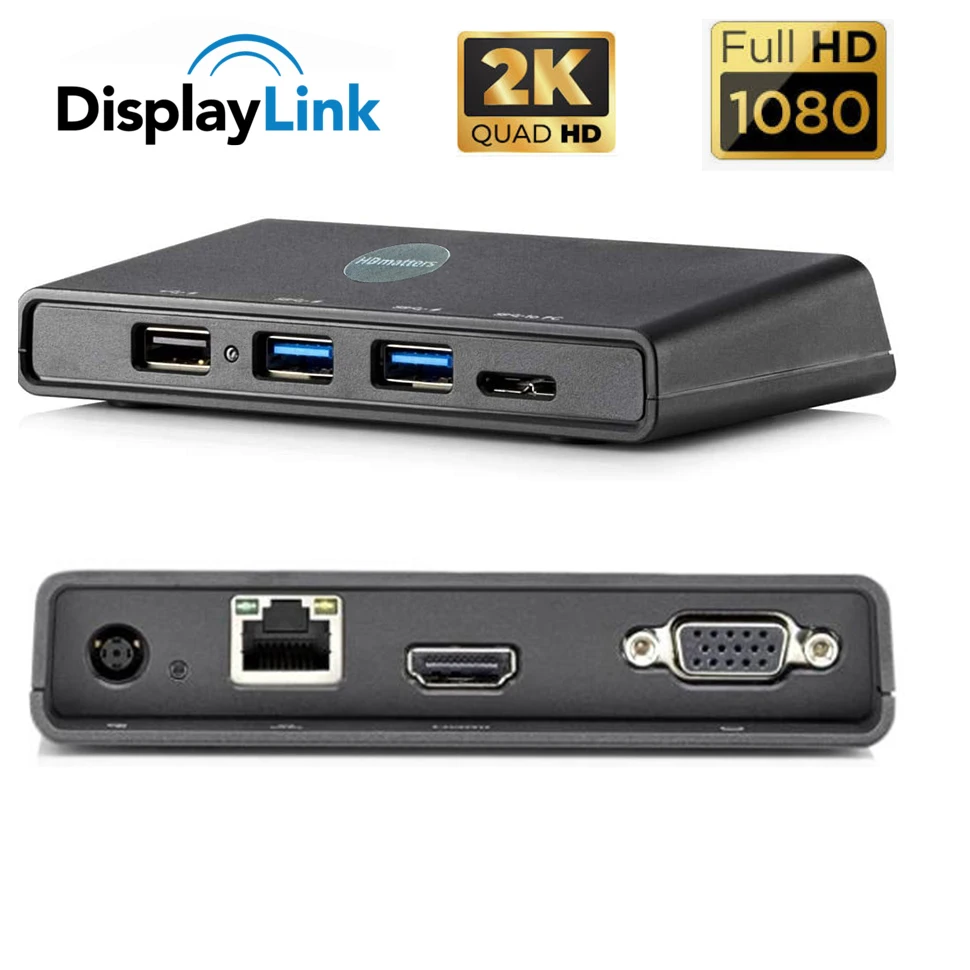 USB 3.0 to HDMI or VGA Docking Station with Displaylink Chip 7-in-1 USB 3.0 to HDMI  video adapter for Macs M1/M2/M3 and Windows