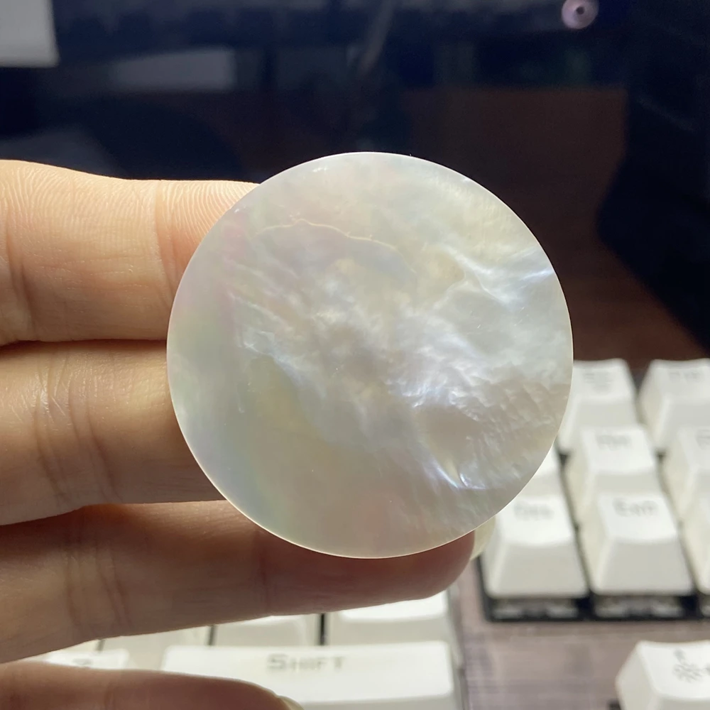 Hight Quality Double Flat 30mm 35mm 40mm Big Size Natural White Mother Of Pearl Shell Slice