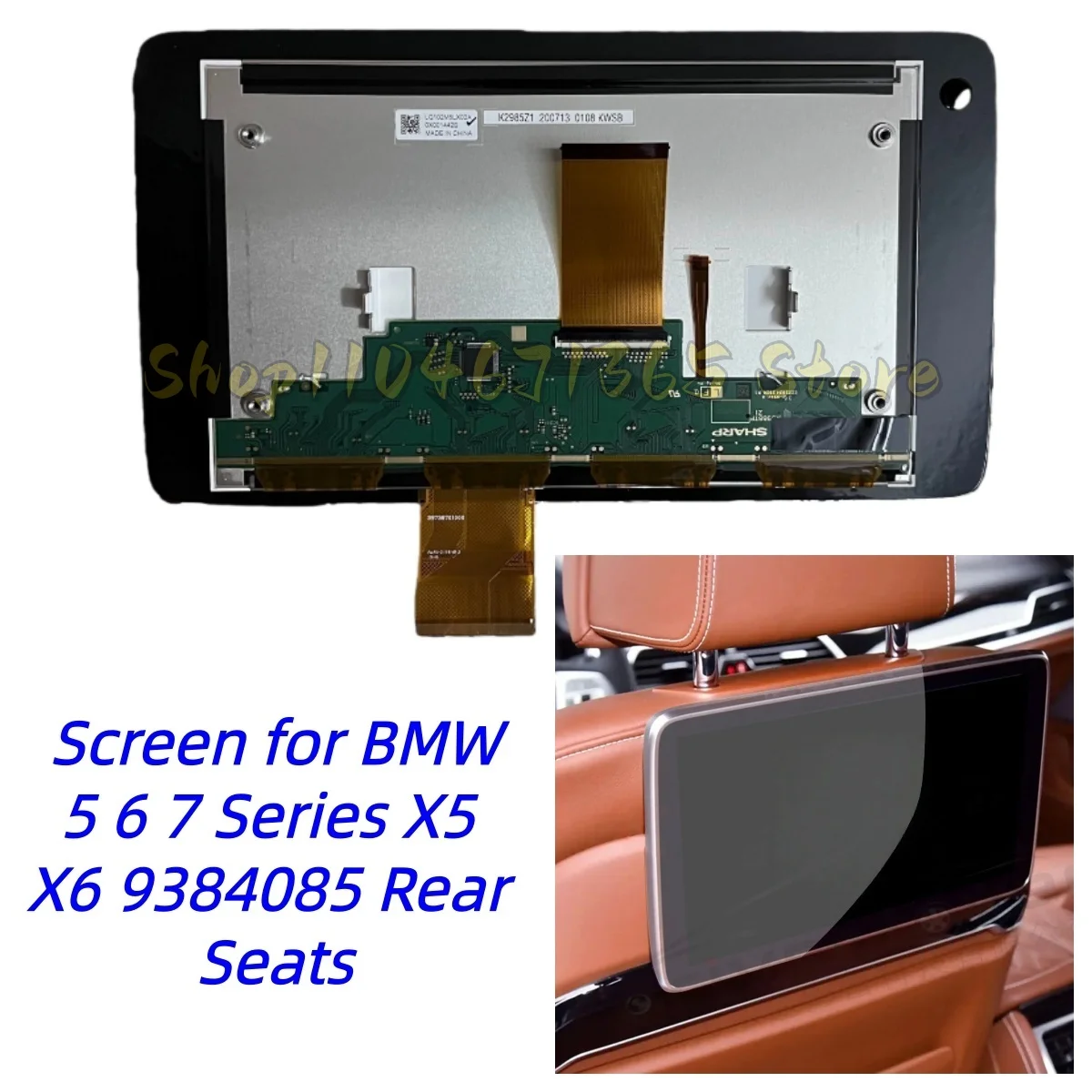 LQ102M5LX02A LQ102M5LX02 LQ102M5LX03A 10.2 بوصة شاشة عرض LCD لسيارات BMW 5 6 7 Series X5 X6 9384085 المقاعد الخلفية #1