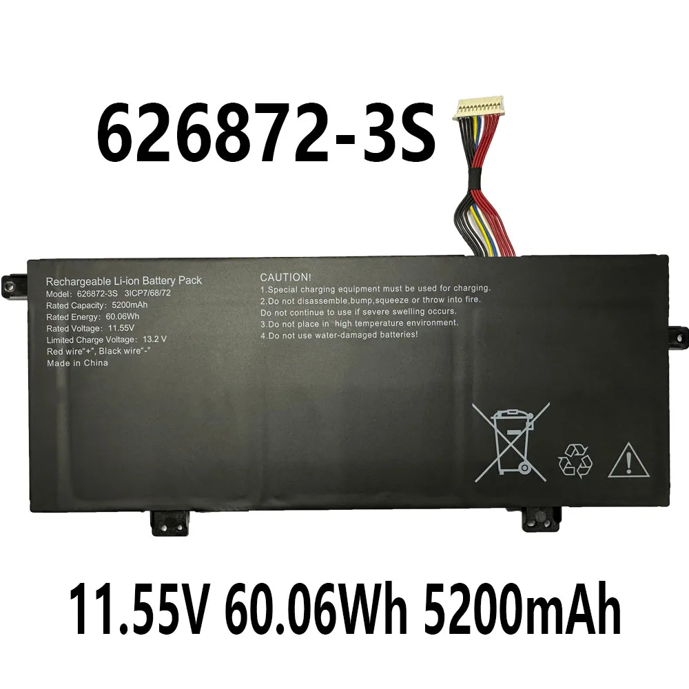

Для 626872 -3S 3ICP7/68/72 11,55 В 60,06 Втч 5200 мАч Аккумулятор для ноутбука 11 отверстий 11 проводов