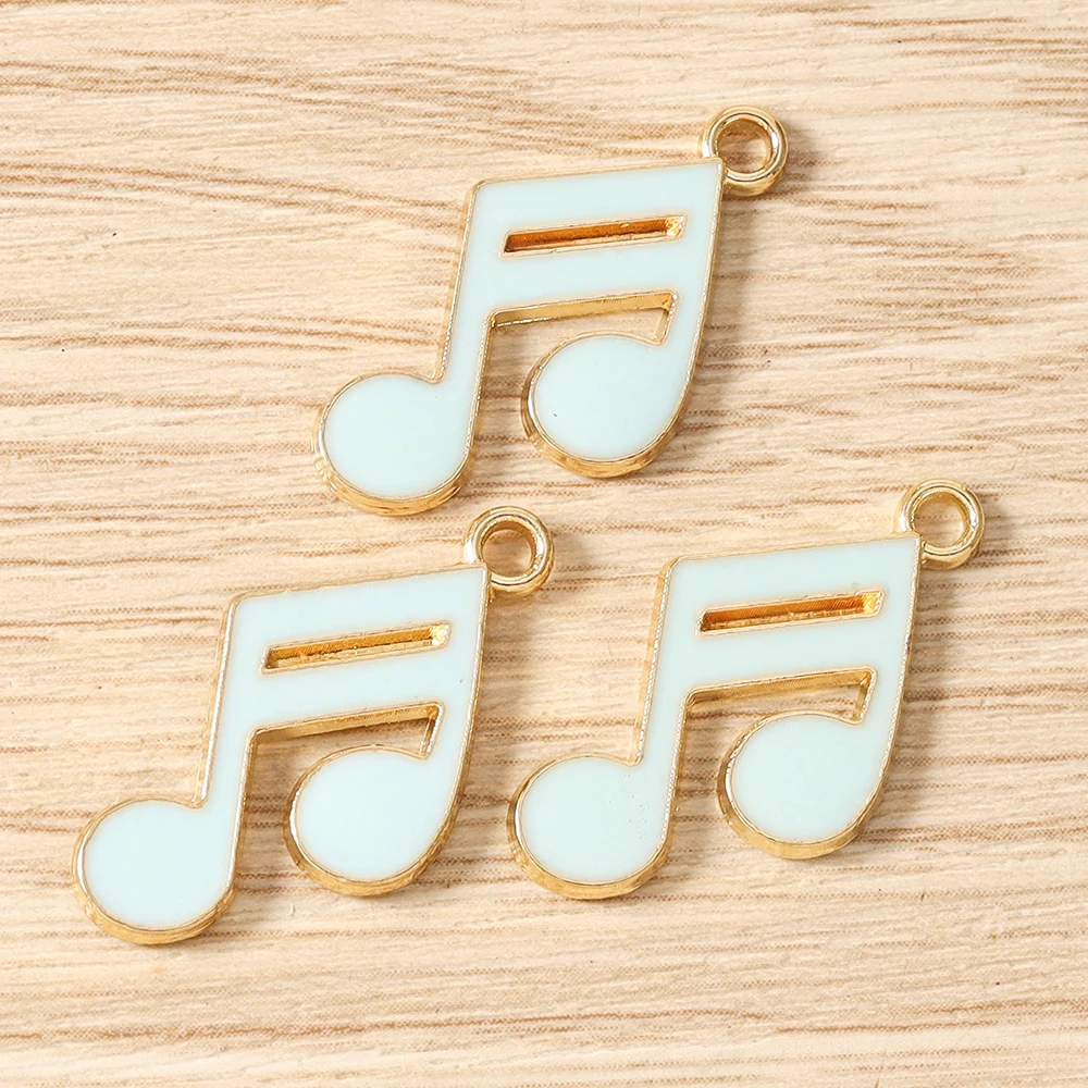 Tusember 20 Stück Bunte 15*21mm Kawaii Emaille Niedliche Musiknoten-Anhänger für Handgemachte Ohrringe, Halsketten, Schmuckherstellung, DIY-Zubehör – Detail 5