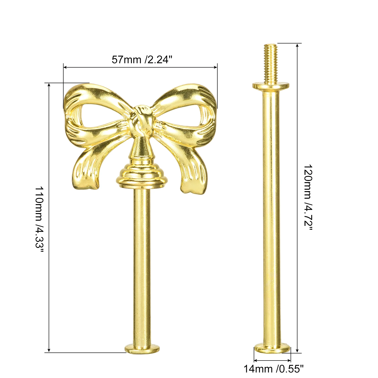 1/2 Sets Cake Tray Stand Handle Cupcake Dessert Plate Hardware Fitting Holder Rod Stand Handle Cake Party 3-Tiers Bow-Knot Gold