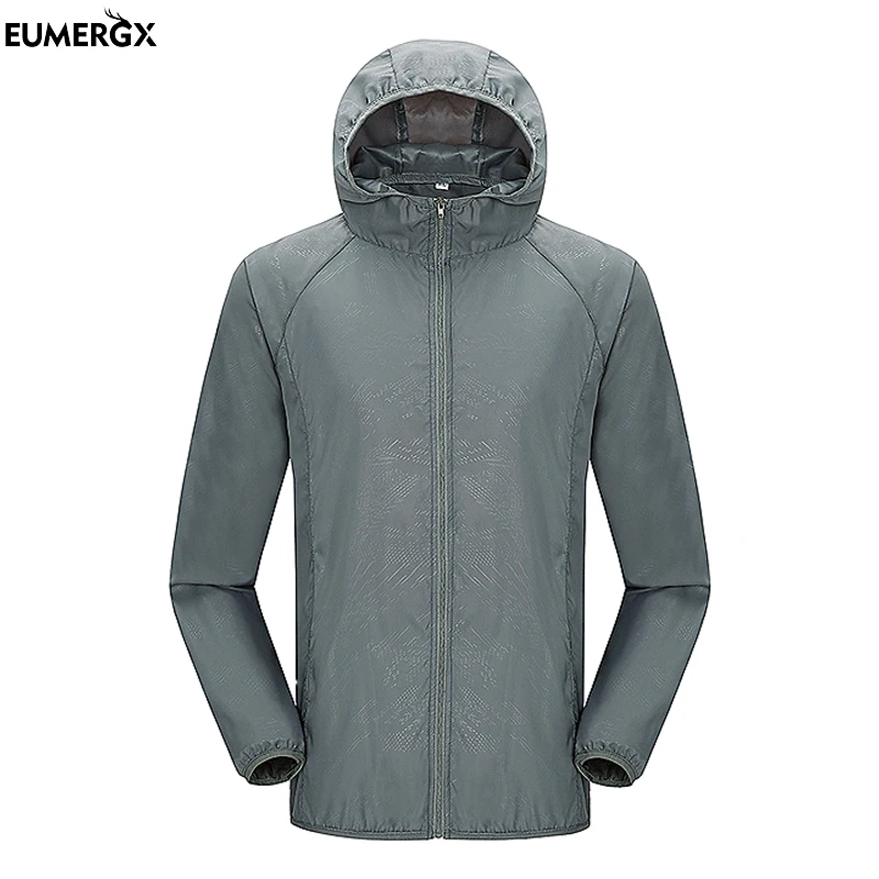 

EUMERGX Unisex Sun Protective Windbreaker Men‘s Women‘s Hiking Camping Trekking Quick Dry Jacket Lightweight Portable Coat