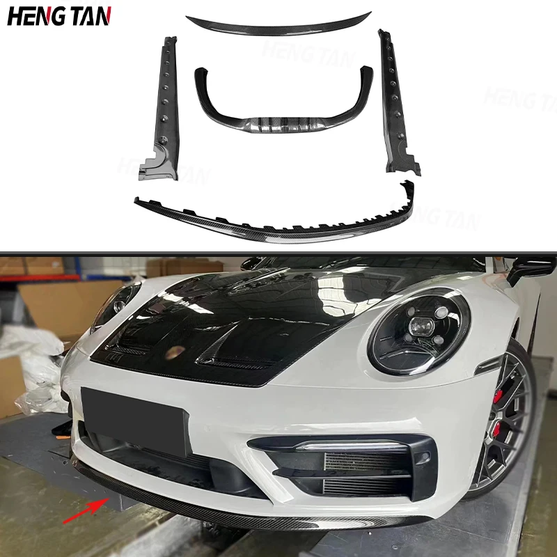 

Carbon Fiber Front Bumper Splitter Lip Side Skirt Rear Lip Diffuser Spoiler For Porsche 911 992 Upgrade Body kit