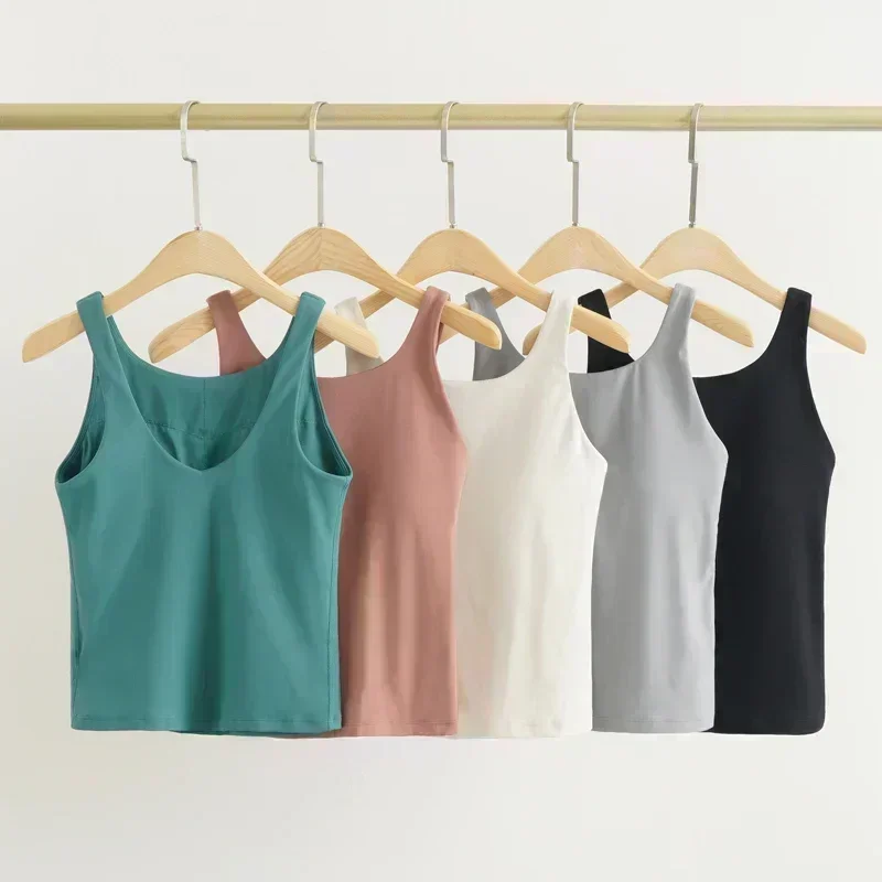 

Lemon Women Yoga Vest Deep U Beautiful Backstrap Chest Pad Gym Running And Fitness Sports Tank Tops Stretch Sexy Blouse Female