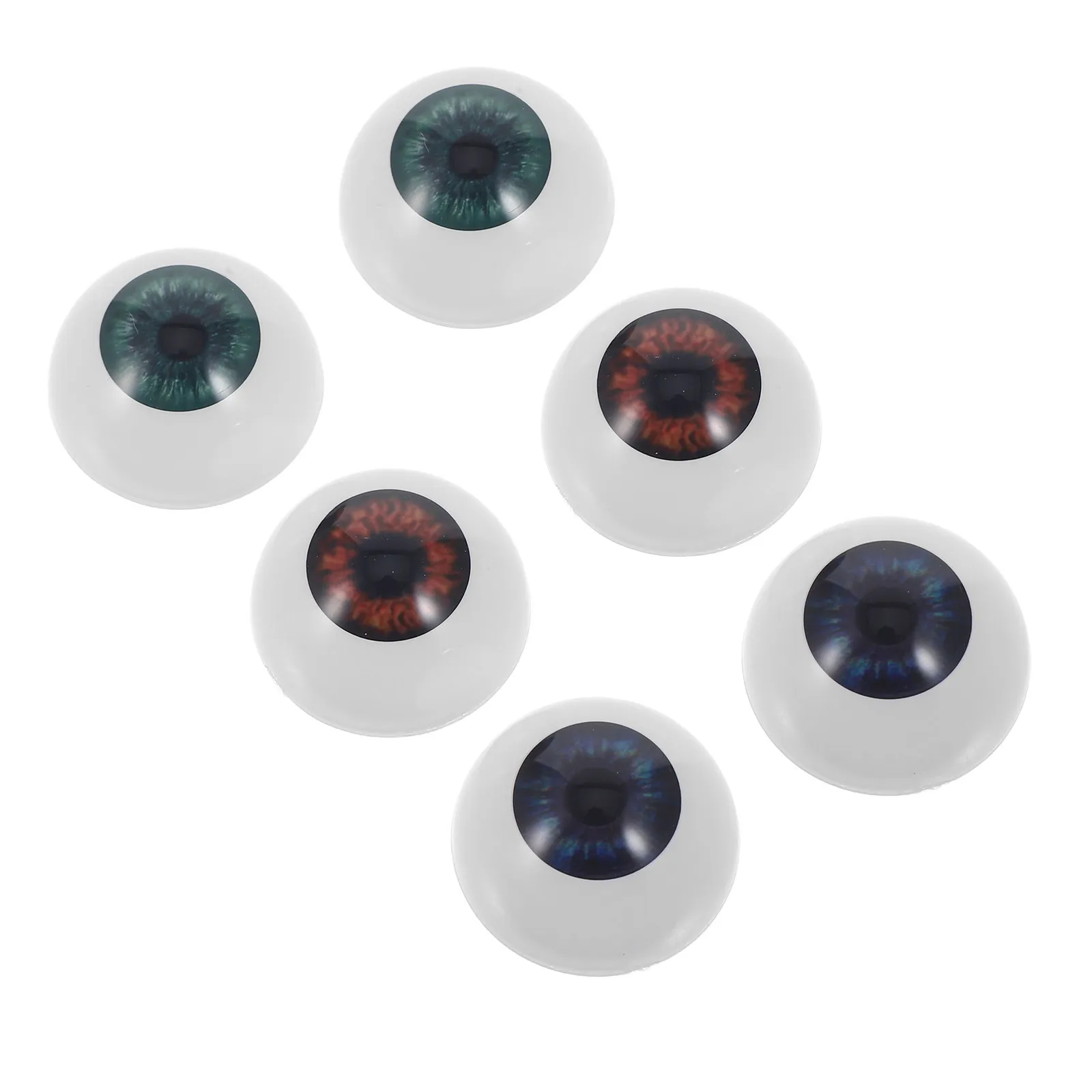 3Pairs 22Mm Flat Back Acrylic Half Eyeballs Realistic Eyeball Props for Horror Prank Crafts Sculpture Eyes Mask Eye Inserts Bjd