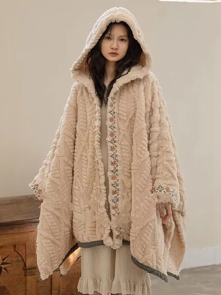 Mantello stile coreano accappatoi donna caldo autunno inverno pigiameria spessa carino con cappuccio dolce caldo accogliente notte abbigliamento per la casa Homewear