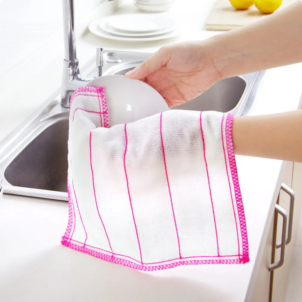 20Pcs Superfine Fiber Dishcloths Water Absorbent Heavy Duty Kitchen Dishwashing Towels for Plates Glassware Pots Scrubbing