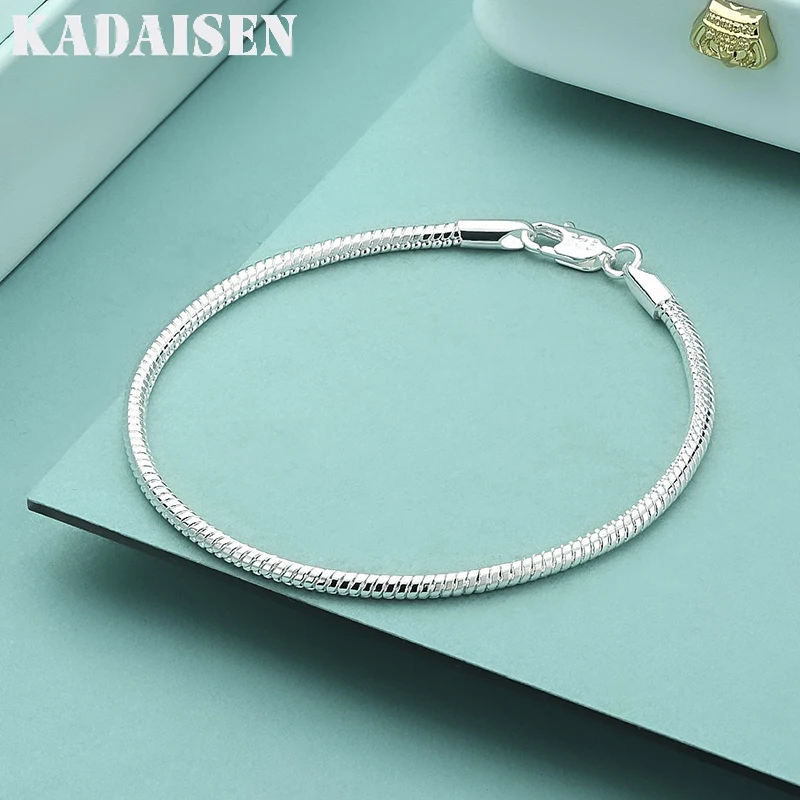 925 Sterling Silber 16–23 cm Schlangenketten-Armband für Damen und Herren, Hochzeit, Party, modischer Charm-Schmuck