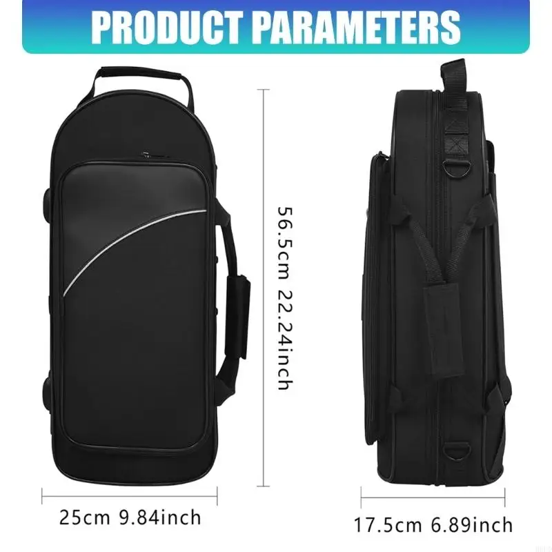 Trompete Gig Bag Doppelter Schultergurt Verdicken Staubdicht Handtasche Koffer Professionelle Wasserdichte Trompete Fall Große – Detail 6
