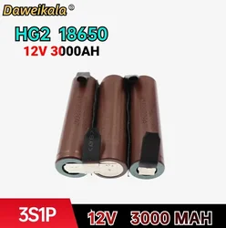 18650 Hg2 3000mAh 12.6v Screwdriver Battery 3S1P 12v Power Tools High-current Cordless Rechargeable Accessories Parts Consumer
