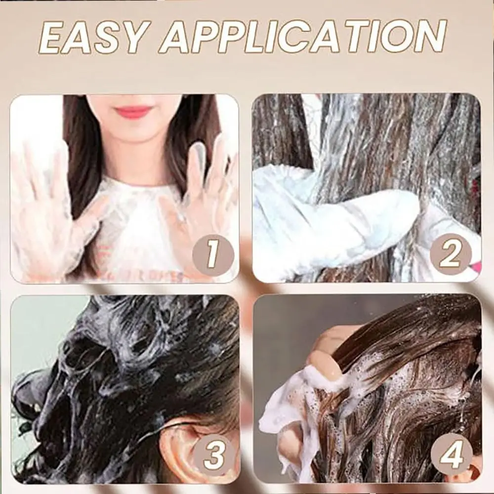 Natural 500ml Caviar Protein Hair Dye Smoothing Nourishing Hair Dye Shampoo Gray White Hair Color Treatment Color Hair Cream