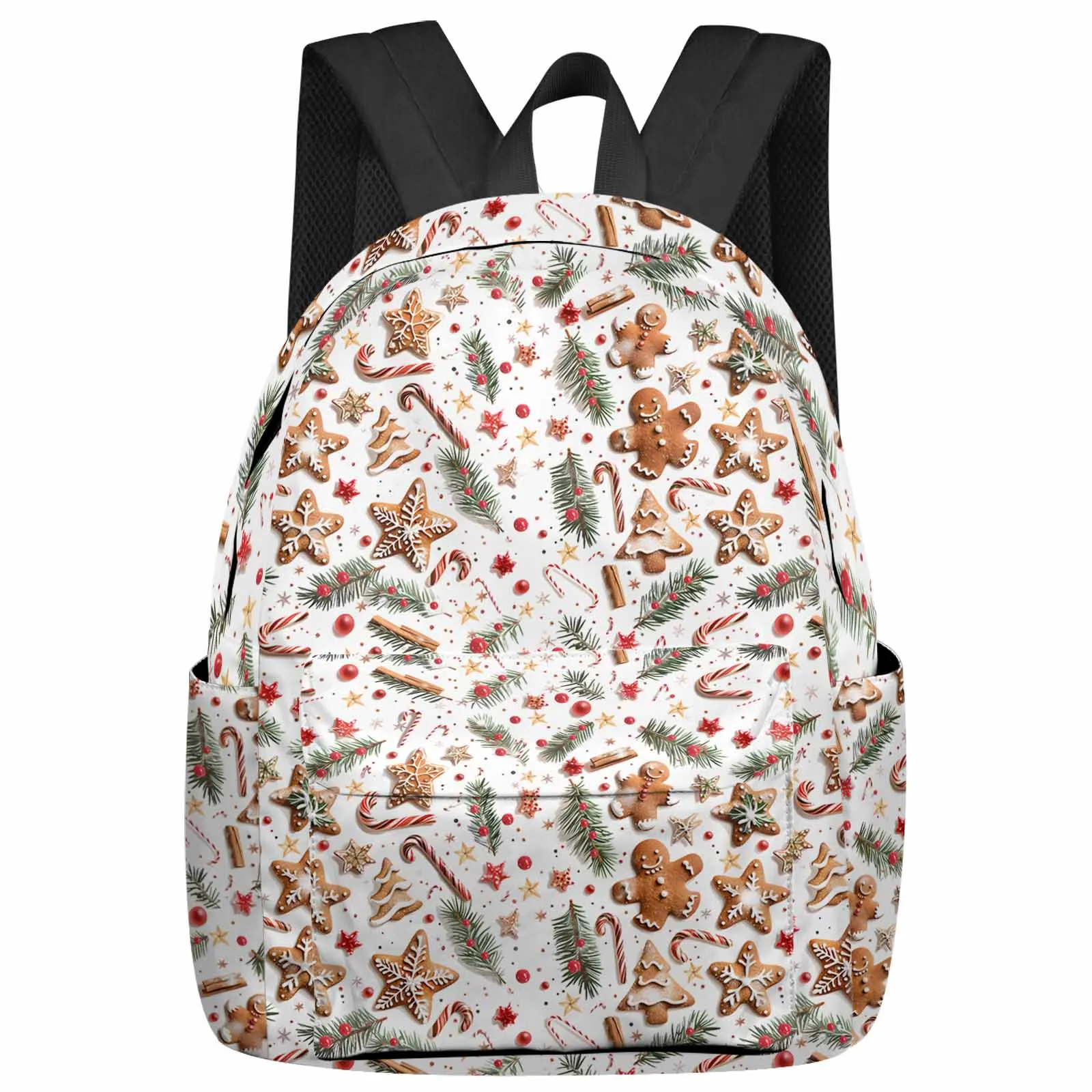 Christmas Berries Pine Needles Stars Backpacks Custom Student School Bags Laptop Backpack Men Women Female Travel Mochila