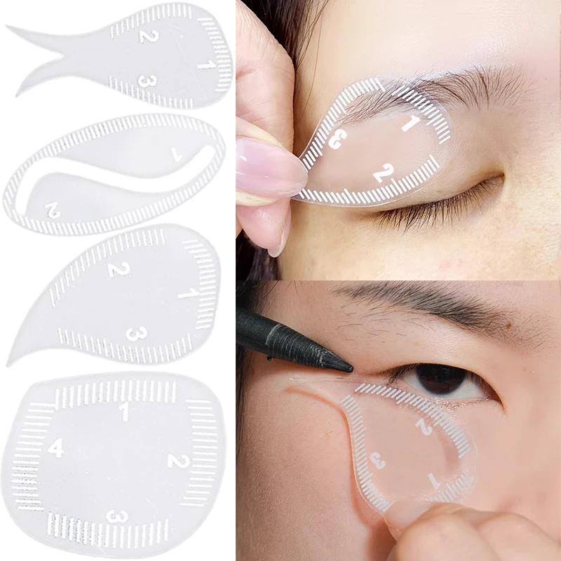 

4PCS Brow Mapping Ruler Eyebrow Shaping Ruler 1 Minute Fast Drawing Design Brow Easy Tool Microblading Permanent Makeup Stencils