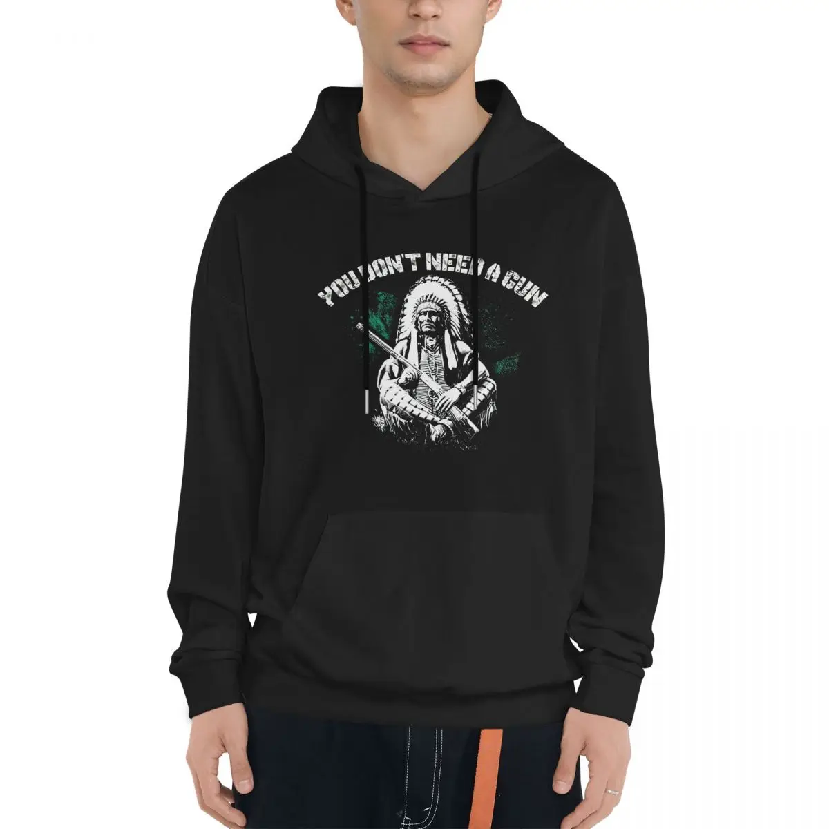 Indian Man Men's Cotton Hoodie Fashion Graphic Hooded Clothes for Men Black Sweetheart Clothing Long Sleeve Tops