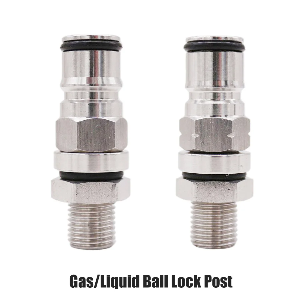 1pcs Plastic+Stainless Gas Liquid Ball Lock Post Silver 1/4