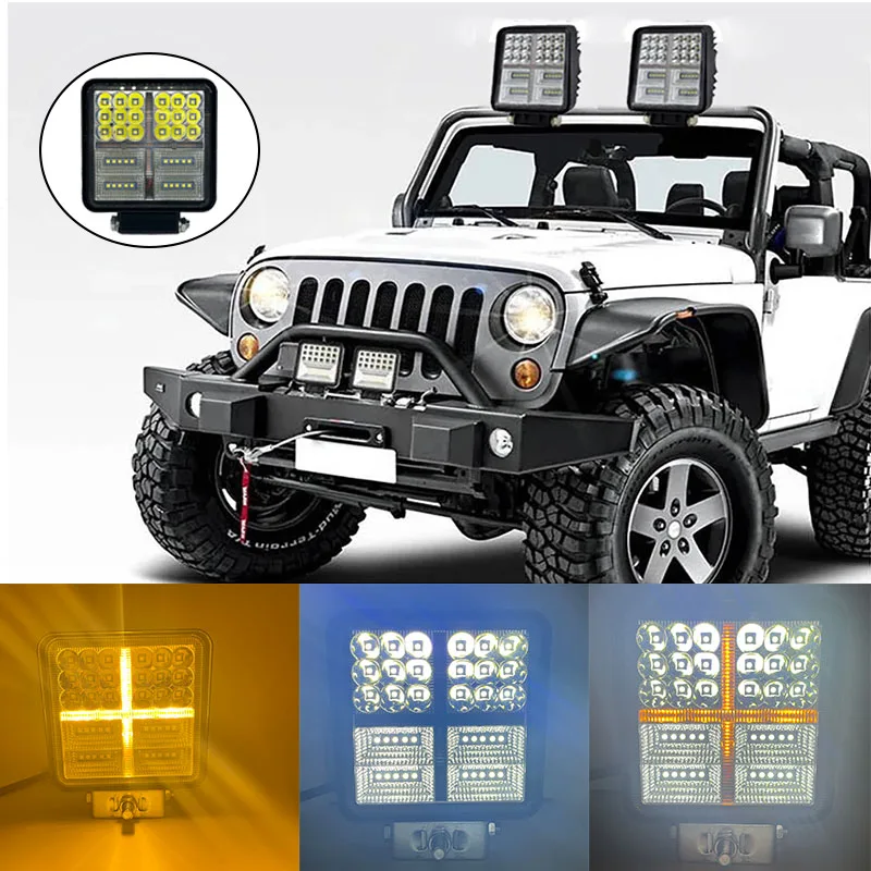 LED Work Light 177W 59 LED Spotlight Square 12V 24V DRL Car Light For Truck SUV 4WD 4x4 Boat ATV Tractor Fog Light Strobe