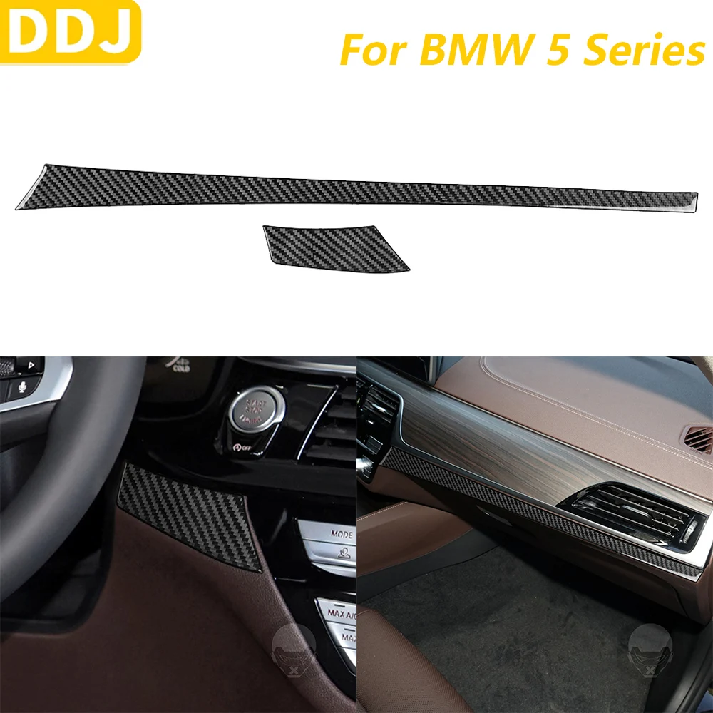 

For BMW 5 Series G30 G31 G38 2017-2023 Carbon Fiber Central Control Instrument Panel Decorative Strips Car Accessories Sticker
