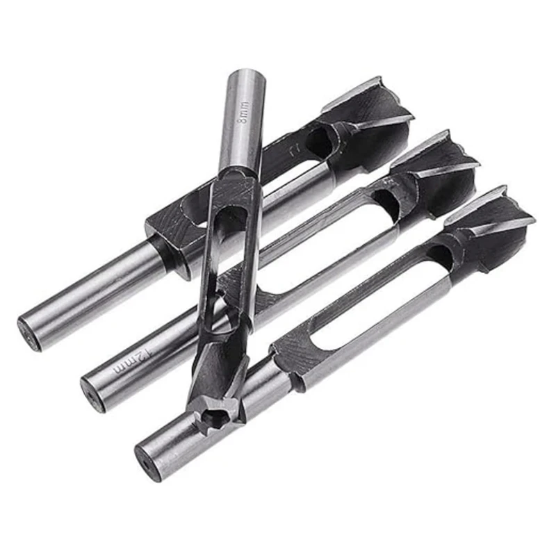 ABPP-4 PCS 8/10/12/15Mm Houten Deuvel Plug Cutter Met 13Mm Schacht, Tenon Deuvel Snijgereedschap Houtbewerking Boor