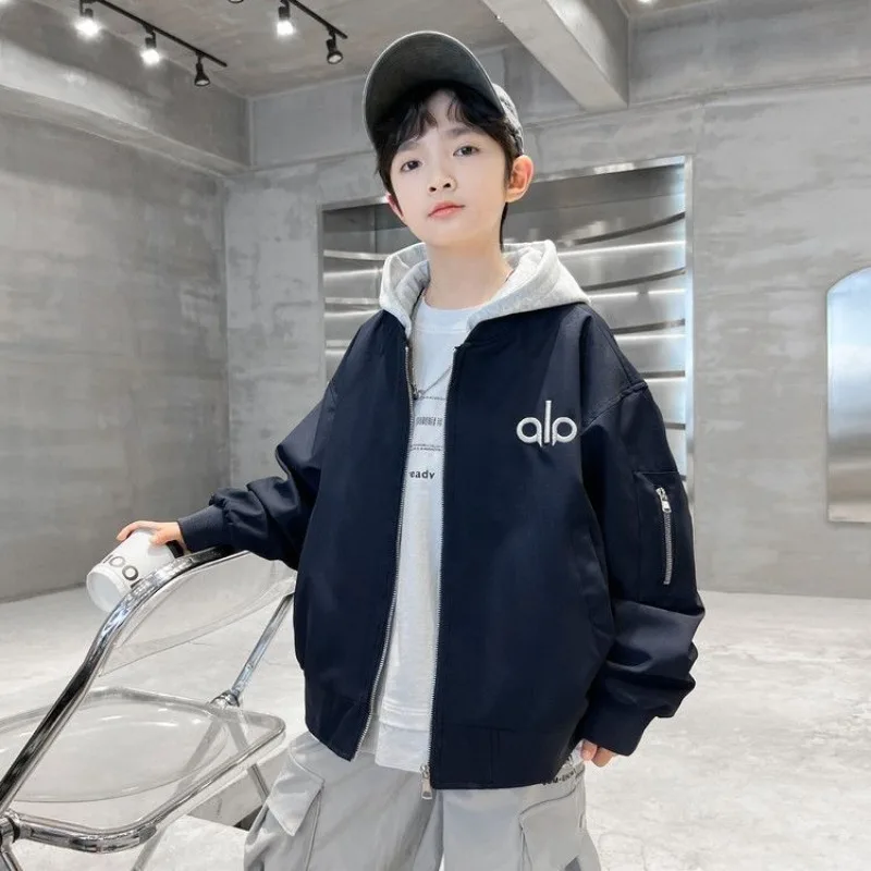 2025 New Boys' Jacket Spring Autumn Casual Stylish Outfit for Medium to Large Kids Trendy Autumn Wear