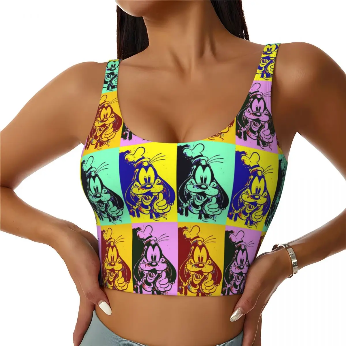 

Custom Women's Goofy Good Sports Bras High Impact Gym Workout Running Crop Tank Tops